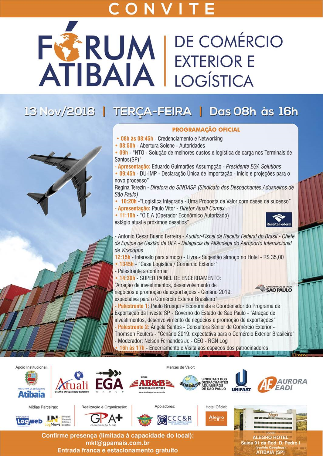 Uh Nº 150 18 Convite Forum Atibaia De Comercio Exterior E Logistica Sindasp